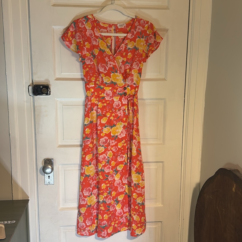 NWT Sienna Sky Floral Wrap Maxi Dress